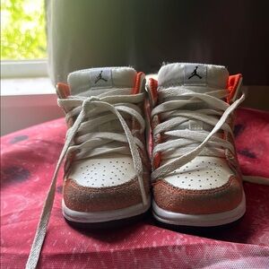 Kids Jordan Sneakers - White and Orange